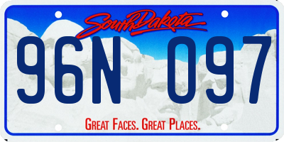 SD license plate 96NO97
