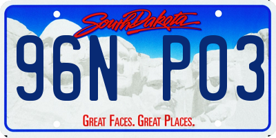 SD license plate 96NP03