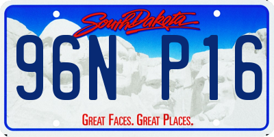 SD license plate 96NP16
