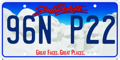 SD license plate 96NP22
