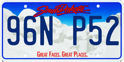SD license plate 96NP52