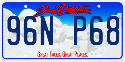 SD license plate 96NP68