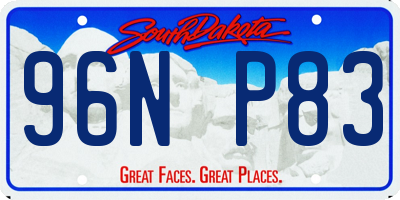 SD license plate 96NP83