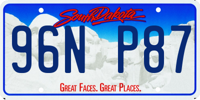 SD license plate 96NP87