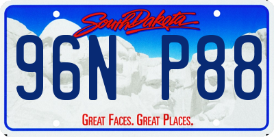 SD license plate 96NP88