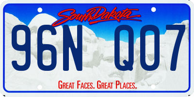 SD license plate 96NQ07