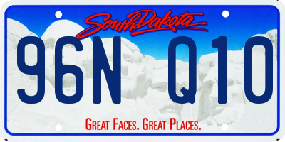 SD license plate 96NQ10