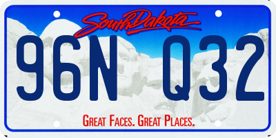 SD license plate 96NQ32