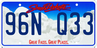 SD license plate 96NQ33