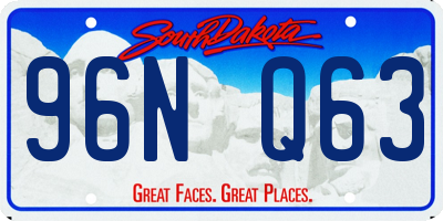 SD license plate 96NQ63