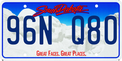 SD license plate 96NQ80