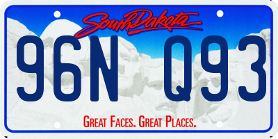 SD license plate 96NQ93