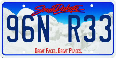 SD license plate 96NR33