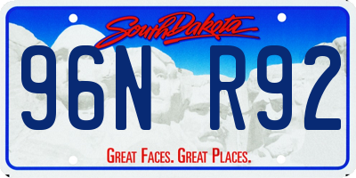 SD license plate 96NR92