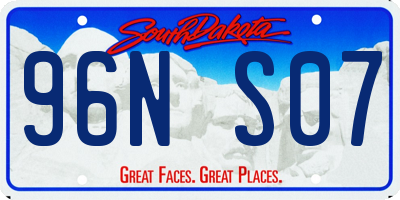 SD license plate 96NS07