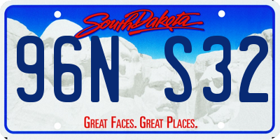 SD license plate 96NS32