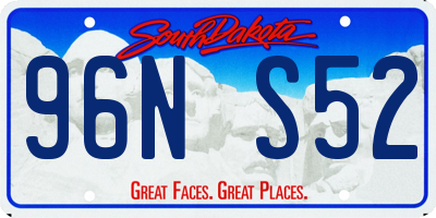 SD license plate 96NS52