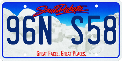 SD license plate 96NS58