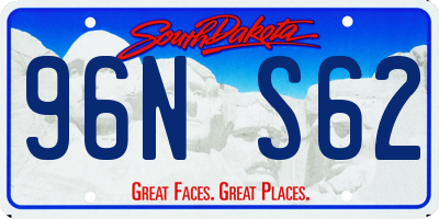 SD license plate 96NS62