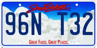 SD license plate 96NT32
