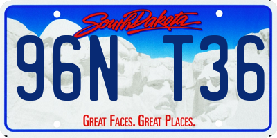 SD license plate 96NT36