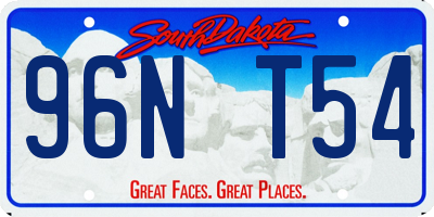 SD license plate 96NT54