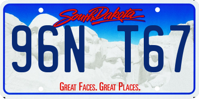 SD license plate 96NT67