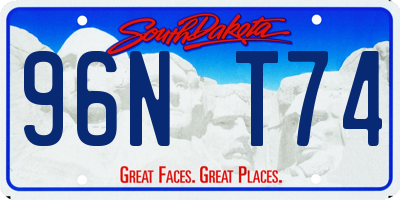 SD license plate 96NT74