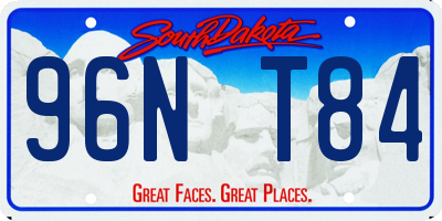 SD license plate 96NT84