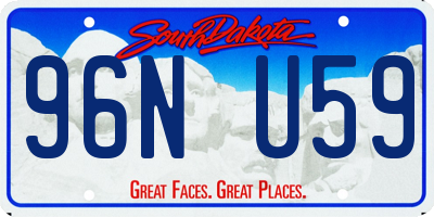 SD license plate 96NU59