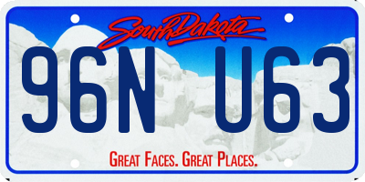 SD license plate 96NU63