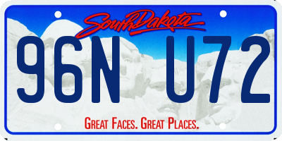 SD license plate 96NU72