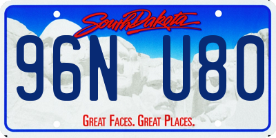 SD license plate 96NU80