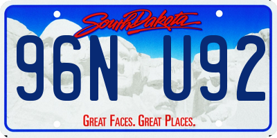 SD license plate 96NU92