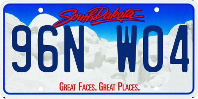 SD license plate 96NW04