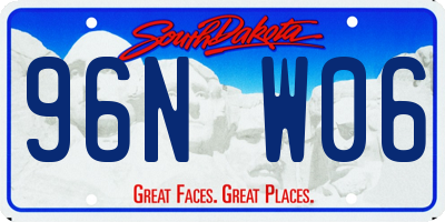 SD license plate 96NW06
