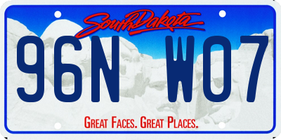 SD license plate 96NW07