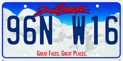 SD license plate 96NW16
