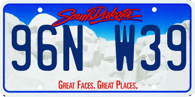 SD license plate 96NW39