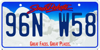 SD license plate 96NW58