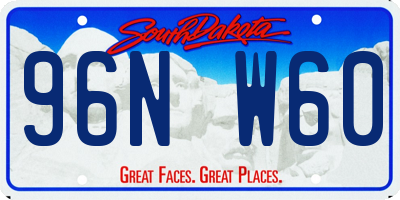 SD license plate 96NW60