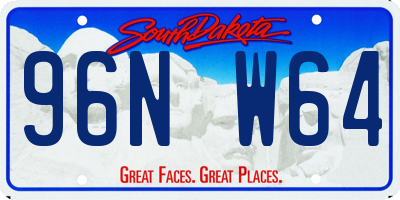 SD license plate 96NW64