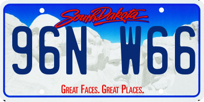 SD license plate 96NW66
