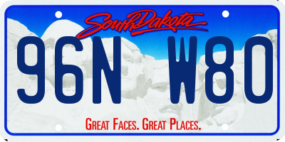 SD license plate 96NW80