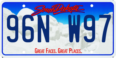 SD license plate 96NW97