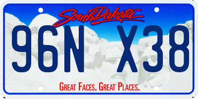 SD license plate 96NX38