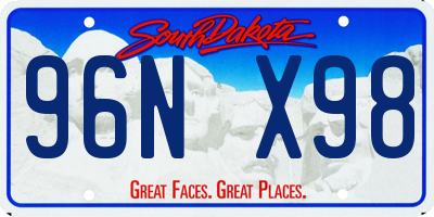 SD license plate 96NX98