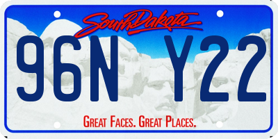 SD license plate 96NY22