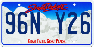 SD license plate 96NY26