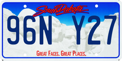 SD license plate 96NY27